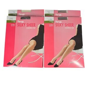 Hanes Silky Sheer Control Top Pantyhose Size EF Pearl Beige Brown Taupe Lot 4